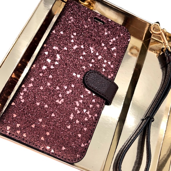 Purple Glittery Heart Phone Case Coach NIB Gift - Picture 2 of 16